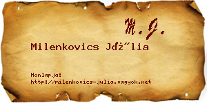 Milenkovics Júlia névjegykártya