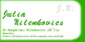 julia milenkovics business card